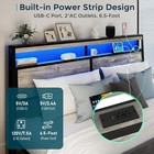 Full queen Bed Frame With 4 Storage Drawers And Led Lights