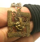 Ganesha Ganesh Ganapati Vinayaka God Aum Om Hindu Brass Amulet Pendant Necklace