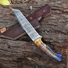 Pine Cone Corelon Handle Hand Made Damascus Steel Blade Skinner Hunting Knife