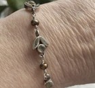 Sterling Silver Green Chalcedony Look Bracelet Earrings Set 925 Dainty Bezel