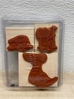Stampin Up Wood Mounted Rubber Stamps Mixed Set Of 3 Humming Bird Flowers