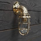 Vintage Brass Ship Bulkhead Light - Nautical Marine Wall Sconce Lamp