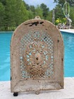 Antique Cast Iron 13x17 Arched Wall Heat Register Grate Fireplace Insert Garden