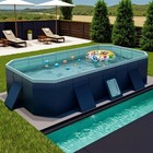 82 Inch Large Foldable Family Swimming Pool  Pvc Bracket Solid Pool  Inf