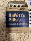 Vintage Nos Dewitt s Backache   Joint Pain Tablets Pills Drug Store