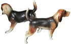 2 Beautiful Vintage Porcelain Beagle hound Dog Figure figurines