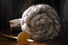 Blue Face Leicester Humb Natural Wool Roving Combed Top Spinning Or Felting 4 Oz