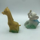 Vintage Lot Of 4 Rubber Squeak Toys  Fish  Lamb  Elephant And Giraffe Free Ship