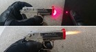 Glock 18  With Red Laser  Sight Gun-shaped Lighter  Chrome 