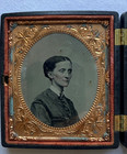 Antique Double Daguerreotype Portrait Of Couple In Thermoplastic Union Case