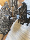 Antique Heavy Cast Iron Hanging 5  Plant Stand And  Or   Oil Lamp Holder
