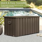 150 Gallon Dark Steel Outdoor Storage Deck Box Waterproof Lockable Large Patio