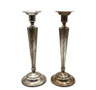 J Wagner   Son Sterling Silver Weighted Candlesticks  1639 10  Pair Vintage