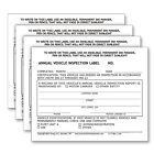 50-pack  Annual Vehicle Inspection Label 2-ply Vinyl With Mylar  Fmcsa Dot Compl