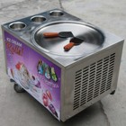 Kolice Countertop Fried Ice Cream Rolled Machine -18  Round Pan With 3 Buckets