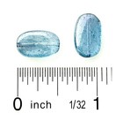 25 Preciosa Czech Boho Glass Lumi Blue 14x8mm Wavy Flat Oval Craft Beads