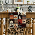 210 Gsm Halloween Table Runner 13x72 Inch Home Party Decor   Black Cat Bat Pumpk