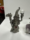 Lot 2 Vintage Spoontiques Pewter Wizard W  Crystal And Dragon Head Staff