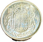 1957 50 Cents Canada  Canadian  800 Silver Fifty Half Dollar Uncirculated