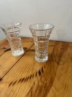 Vintage Clear Glass Shot Glasses Cordial Set Pressed Glass Barware Set Of 2