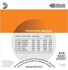 3 Set D addario Ej15 Acoustic Guitar Strings Extra Light Phosphor Bronze Ej15-3d