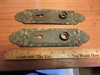 Antique Cast Brass Bronze Ornate Door Skeleton Key Backplate Pair 7 5 