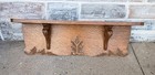 Antique Large Floral Carved Solid Oak Wall Hall Display Shelf 