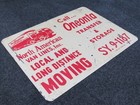 Original Double Sided N  American Van Lines Metal Advertising Sign Gas Oil Vtg
