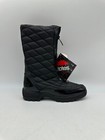 Totes Diamond Black Synthetic Quilted Zip Tall Winter Boots Women s Size 6 Wide