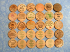 Lot Of 30 Vintage Missouri Wooden Nickels Tokens Wood Coin Collection Mo