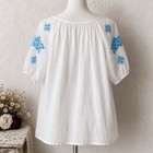 Vintage Ukrainian Vyshyvanka Embroidered Blouse Folk Boho Peasant Top Xl Nice 