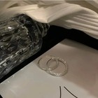 S925 Sterling Silver Sparkling Starry River Hoop Earrings