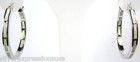 Endless Hoop Earring White Fire Opal Inlay  925 Sterling Silver 1  Wide Or 27mm