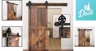 6ft Antique Black Sliding Barn Door Hardware Kit With Silent Glide Mechanism