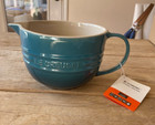 Le Creuset Stoneware Batter Mixing Bowl  2 Qt   Deep Teal New
