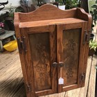 Mini Pie Safe Oak copper Cabinet Freestanding Or Wallhung Vintage Handmade