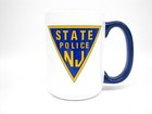 Njsp New Jersey State Police Triangle 15 Oz  Coffee Mug Blue Handle Close Out