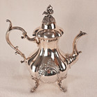 Vntg Reed   Barton Winthrop Shield Silverplate Pumpkin Top Coffee tea Pot  1795e