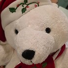 Dan Dee 2005 Kmart Collectible Christmas Teddy Bear White Plush Santa Hat Scarf