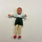Vtg Dollhouse Thread Wrapped Family Set Of 4  Bendable Dolls Caco Dad Mom Kids  