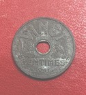 1941 Vichy French Zinc 20 Centimes Coin      Wwii Era    Enn Coins