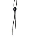 D Gurerro Signed Navajo Sterling Silver Bolo Tie Black Stone leather 4charity