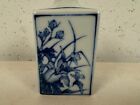 Vintage Asian Blue   White Porcelain Small Vase W  Floral Decoration