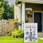 Spring Summer Garden Flag 12x18 Inch Double Sided Welcome Butterfly Flower Small