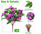 6 Bundles Artificial Impatiens Flowers Outdoors Decoration Silk Flowers Bouquet