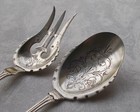 Rare Elegant 2-tlg  Salad Cutlery In Art Nouveau Style From 800 Silver Um 1900 -