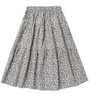 Girl s  Rylee And Cru  Blue Gray Ditsy Tiered Midi Skirt 8-9 Cotton Pull On   95