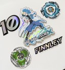 Personalised Beyblade X Birthday  Badge Cake  Cupcake Toppers