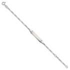 Figaro Link Id Bracelet 5 5-6 25 Inch 925 Sterling Silver