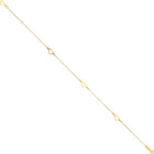 14k Solid Yellow Gold 1mm Dainty Box Chain Heart Bracelet Anklet 9 Plus